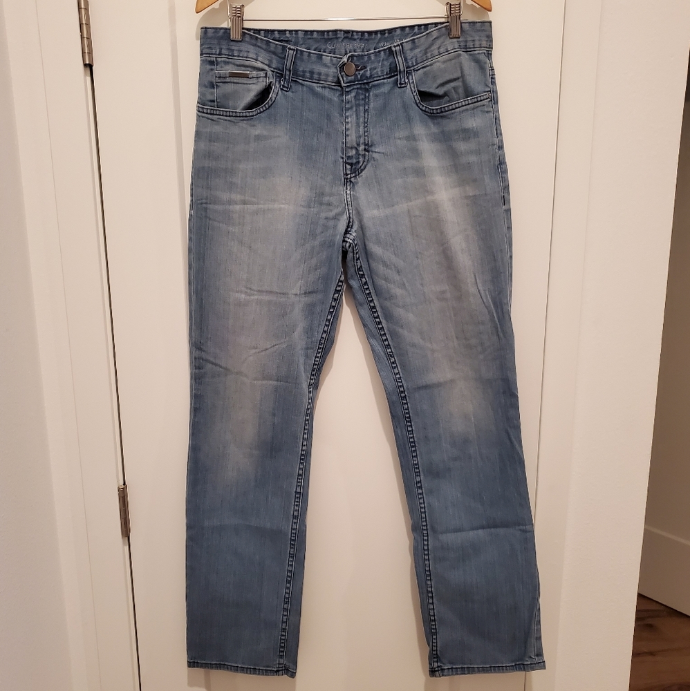 Calvin Klein Slim Straight Jeans, Light Wash